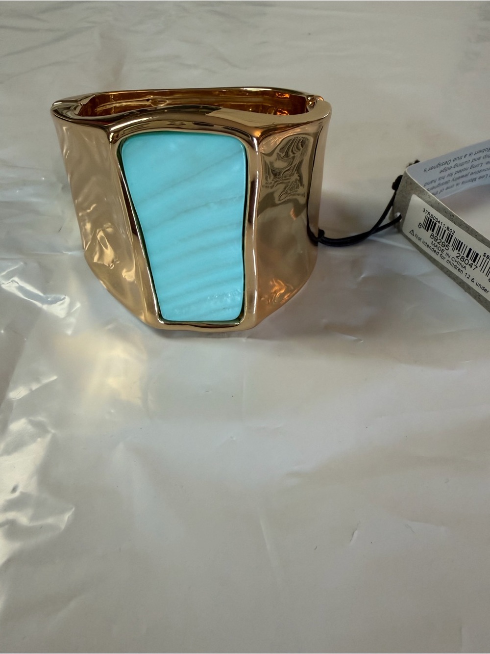 Robert Lee Morris Gold-Tone Cuff with Turquoise Inlay